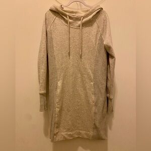 Athleta Tan Hooded Sweater Dress- Size Medium